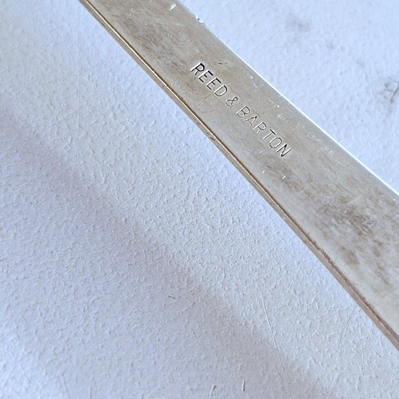 Vintage Reed & Barton EPICURE Silverplate Serving Utensils 9" fork spoon set vin - Picture 7 of 11